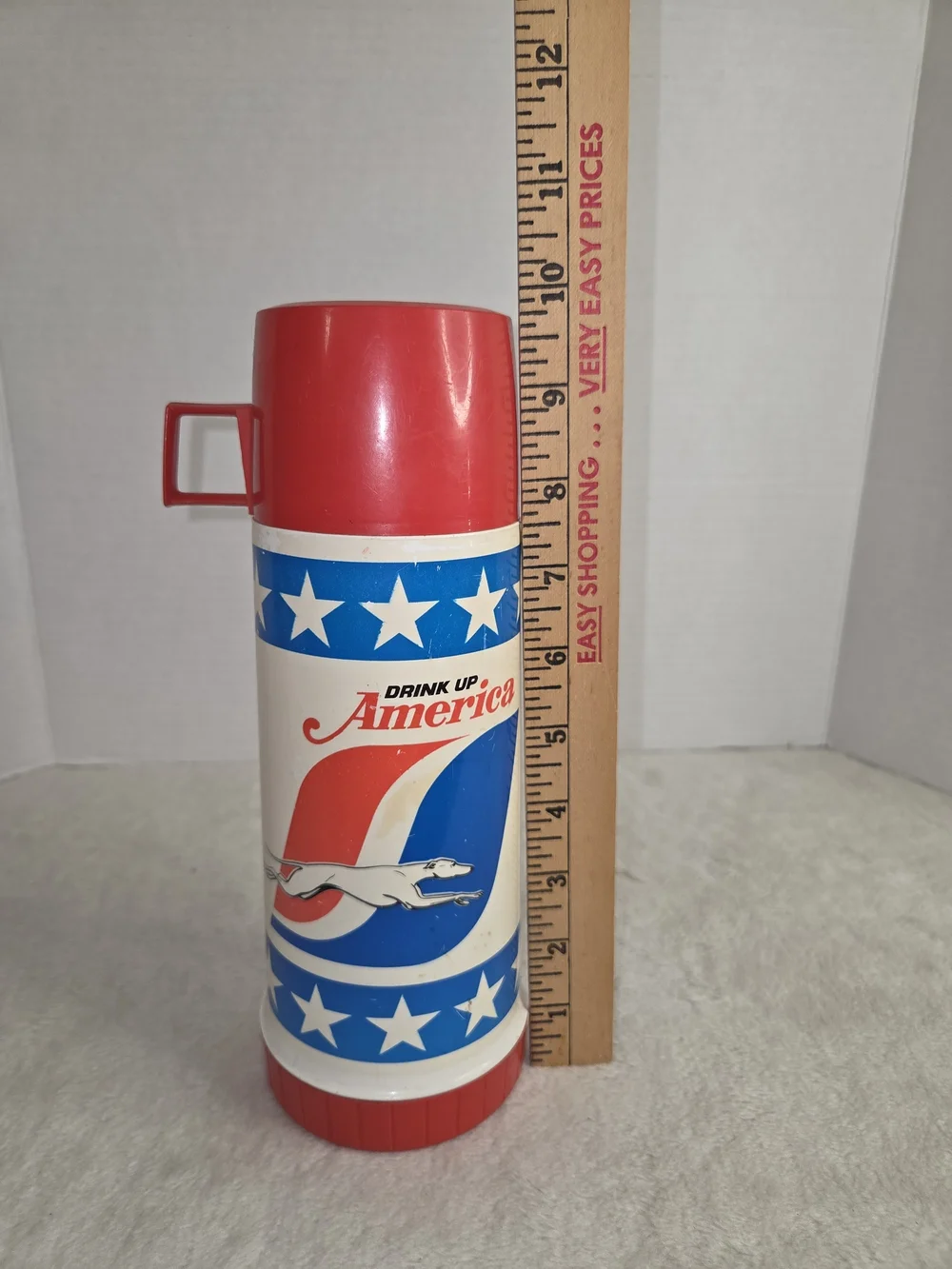 Greyhound Bus Drink Up America Insulated Travel Thermos 1976 Bicentennial 10